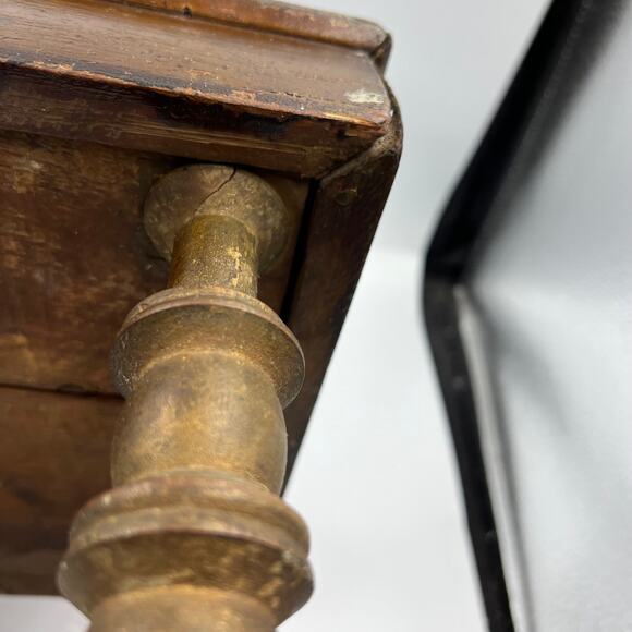 Vintage Primitive MCM Leather Craftsman Style Foot Stool Seat DISTRESSED - Picture 12 of 15